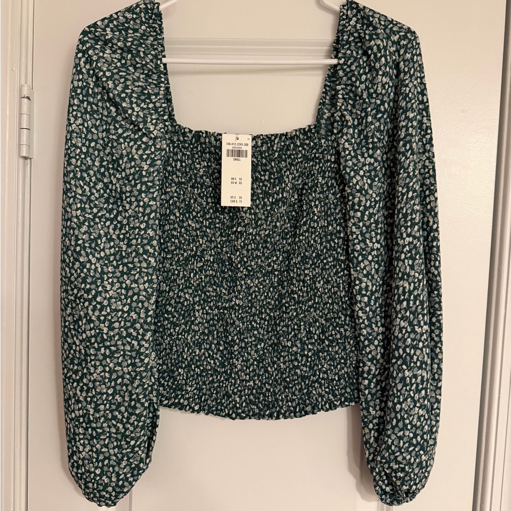 Abercrombie Green Floral Women's Top